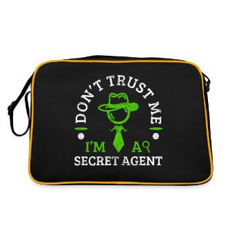Secret Agent Spy Agent Gift Gift Idea - Retro Bag - black/gold - Back