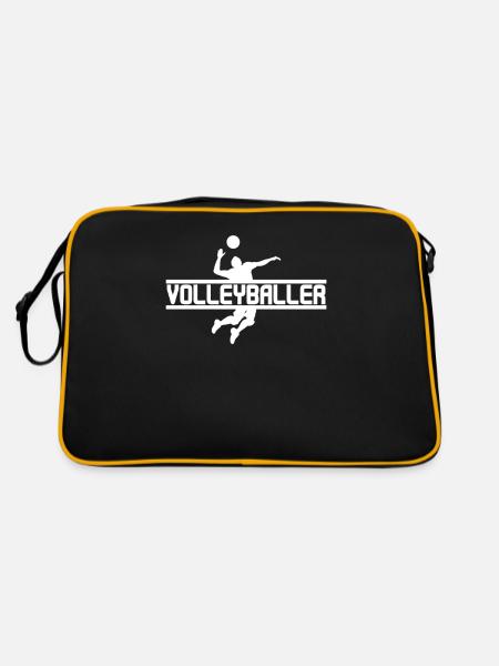 Volleyballer - Retro Tasche - Schwarz/Gold - Hinten