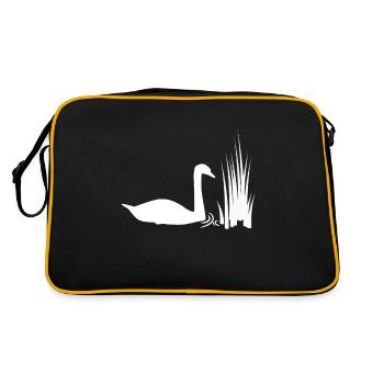 Swan Pond Reeds - Retro Bag - black/gold - Back