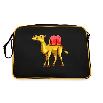 Chameau Chameaux Amour des animaux Amants Cadeau - Sac Retro - noir/or - Dos