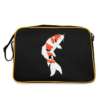 Showa Sanke Koi Koikarpfen Teich Fisch Garten Koi - Retro Tasche - Schwarz/Gold - Hinten