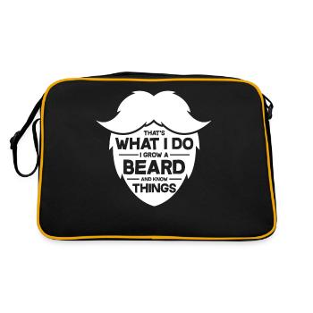 Bearded Bearded Bearded Hipster Full Beard Gift - Retro Bag - black/gold - Back