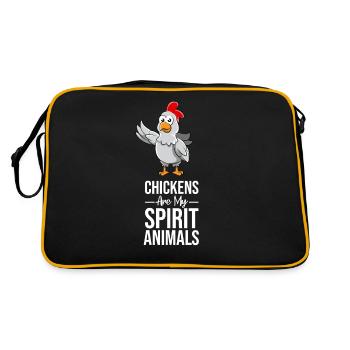 Poulet chuchoteur paysan poulet coq cadeau - Sac Retro - noir/or - Dos