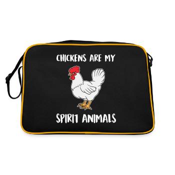 Poulet chuchoteur paysan poulet coq cadeau - Sac Retro - noir/or - Dos