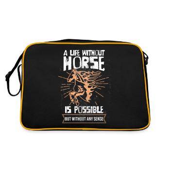 A life without horses is possible, but sense hole - Retro Bag - black/gold - Back
