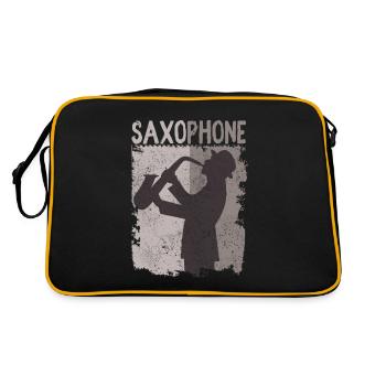 Retro Saxophonist Jazz Classic Musician Gift - Retro Bag - black/gold - Back
