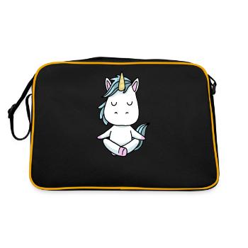 Yoga Unicorn Meditation Yogi Namaste Gift - Retro Bag - black/gold - Back