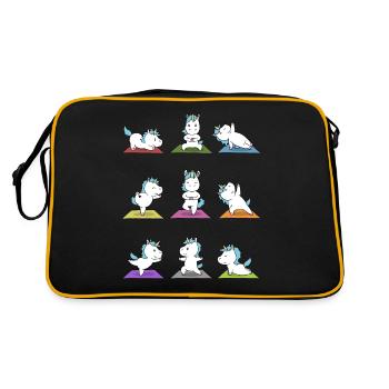 Yoga Unicorn Meditation Yogi Namaste Gift - Retro Bag - black/gold - Back
