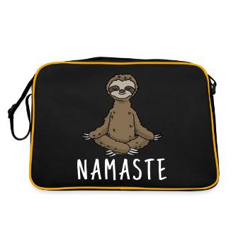 Yoga Sloth Meditation Yogi Namaste Gift - Retro Bag - black/gold - Back