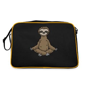 Yoga Sloth Meditation Yogi Namaste Gift - Retro Bag - black/gold - Back