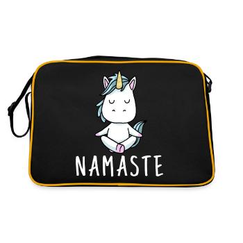 Yoga Unicorn Meditation Yogi Namaste Gift - Retro Bag - black/gold - Back