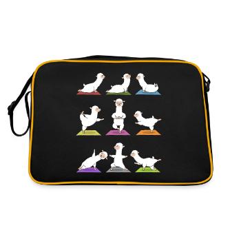 Yoga Alpaca Meditation Yogi Namaste Gift - Retro Bag - black/gold - Back