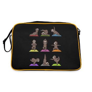 Yoga Sloth Meditation Yogi Namaste Gift - Retro Bag - black/gold - Back