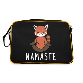 Yoga Red Panda Meditation Yogi Namaste Gift - Retro Bag - black/gold - Back