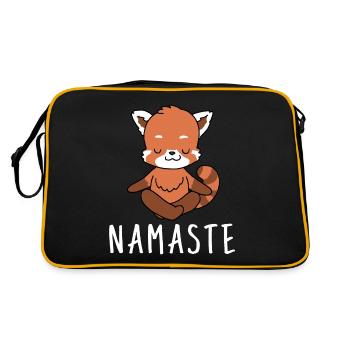 Yoga Red Panda Meditation Yogi Namaste Gift - Retro Bag - black/gold - Back
