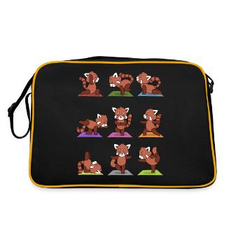 Yoga Red Panda Meditation Yogi Namaste Gift - Retro Bag - black/gold - Back