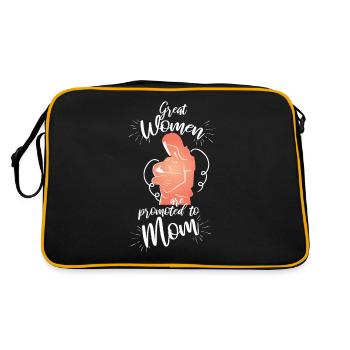 Great women are promoted to mum - Retro Bag - black/gold - Back