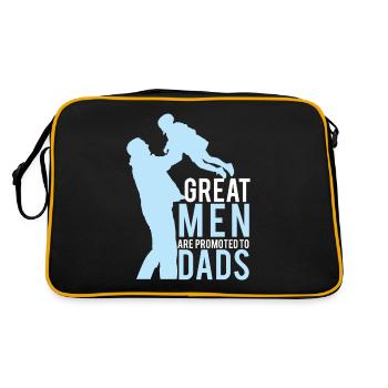 Great men are promoted to dad - Retro Bag - black/gold - Back