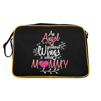 Angels without wings are called mamma - Retro Bag - black/gold - Back