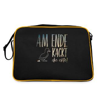 At the end the duck poops funny saying Ruhrpott - Retro Bag - black/gold - Back