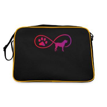 Les chiens aiment l'infini cadeau chien ami chien - Sac Retro - noir/or - Dos