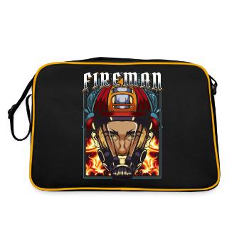 Feuerwehrmann - Retro Tasche - Schwarz/Gold - Hinten