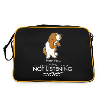 Basset Hound - Des proverbes drôles de chiens - Sac Retro - noir/or - Dos