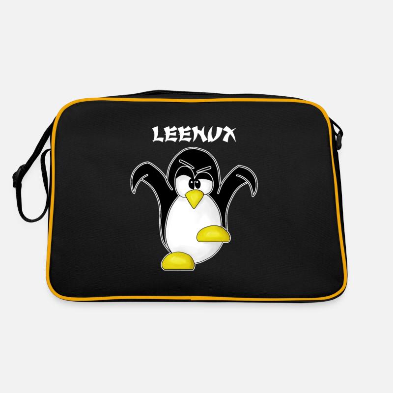 Linux Computer Nerd Geek Informatik Admin Geschenk - Retro Tasche - Schwarz/Gold