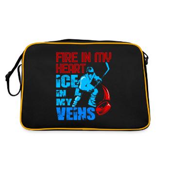 Patin de hockey batteur rondelle cadeau idée - Sac Retro - noir/or - Dos