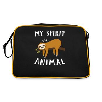 My spirit animal sloth laziness sloth - Retro Bag - black/gold - Back