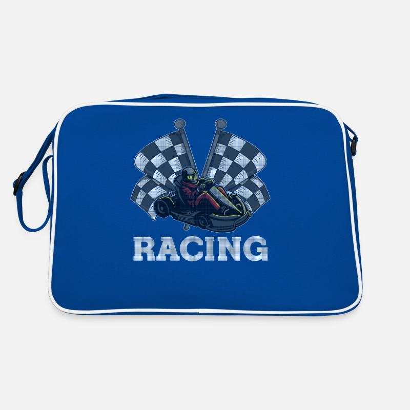 Kartfahrer Kart Racing Rennen Retro Tasche