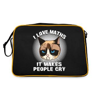 Cat Cats Math Teacher Cat Grumpy Math Gesche - Retro Bag - black/gold - Back