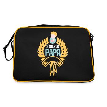 Stolzer Papa - Retro Tasche - Schwarz/Gold - Hinten
