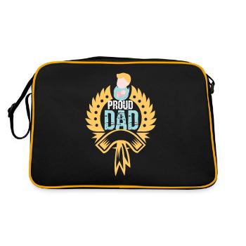 Stolzer Papa - Retro Tasche - Schwarz/Gold - Hinten