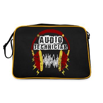 Sound technician audio technician music - Retro Bag - black/gold - Back