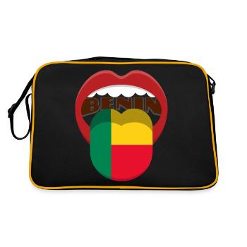 Drapeau du Bénin Porto-Novo Cotonou cadeau - Sac Retro - noir/or - Dos