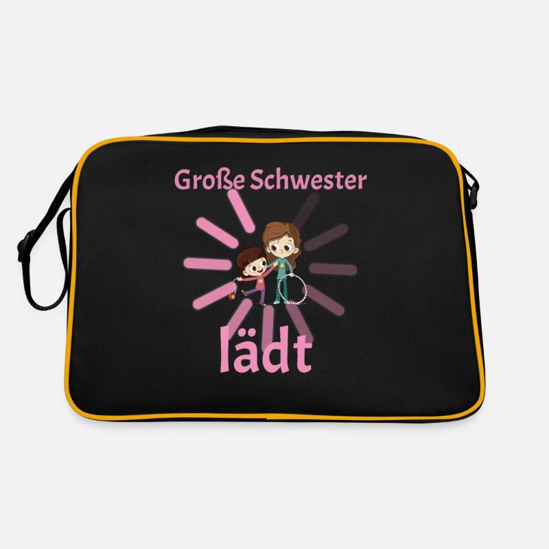 Große Schwester lädt loading Geburt Kind Schwanger Retro Tasche