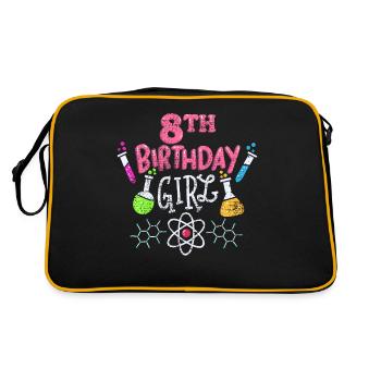 8th birthday science - Retro Bag - black/gold - Back