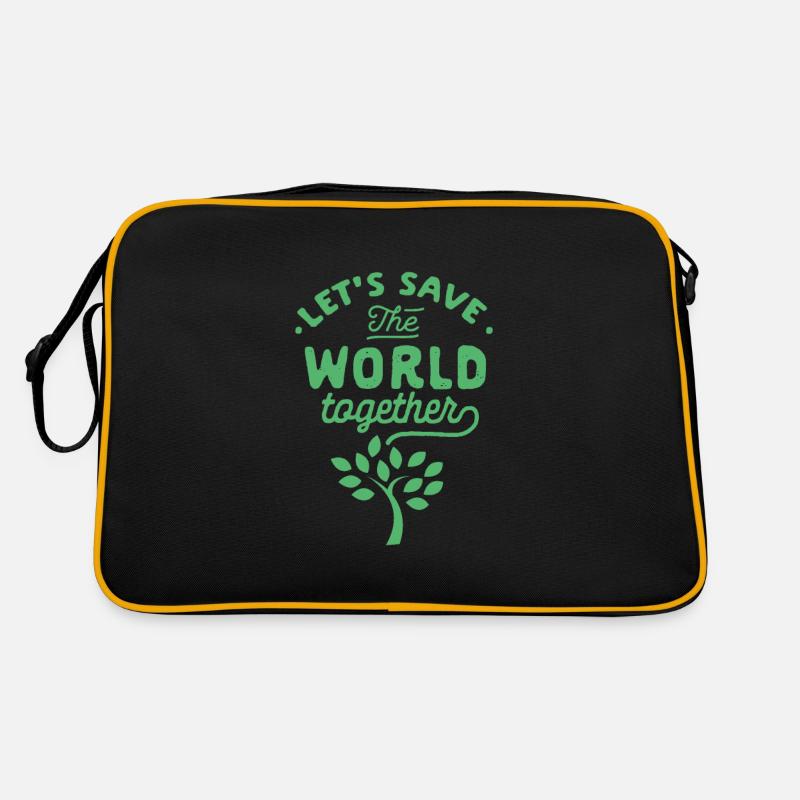 Environment Climate change Saving the earth Global warming Climate Retro Bag
