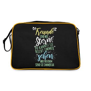 Friends are like stars. You can't always do them - Retro Bag - black/gold - Back