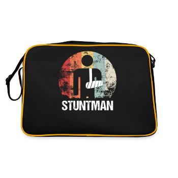 Stuntman arm broken fracture gift hospital - Retro Bag - black/gold - Back