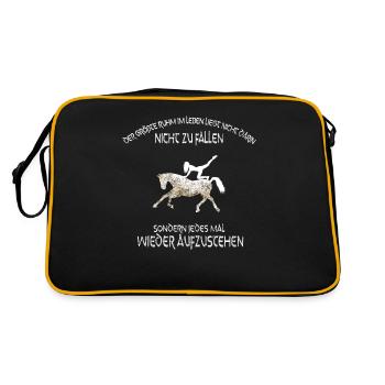 Voltigieren Shirt Reitsport Volti mit motivierende - Retro Tasche - Schwarz/Gold - Hinten