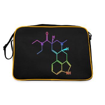 T-shirt à formule structurelle LSD acide hallucinogène psy - Sac Retro - noir/or - Dos