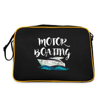 Schiff Boot Segeln Bootsmann Marine - Retro Tasche - Schwarz/Gold - Hinten