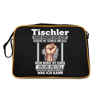 Tischler Ehre & Stolz Faust - Retro Tasche - Schwarz/Gold - Hinten
