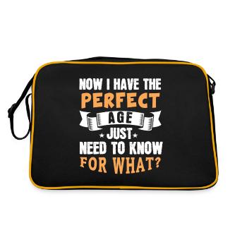 Ich habe jetzt genau das richtige Alter. Muss nur - Retro Tasche - Schwarz/Gold - Hinten