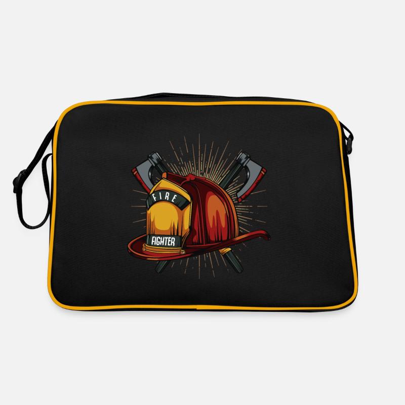 Feuerwehr - Retro Tasche - Schwarz/Gold