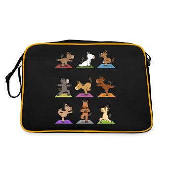 Yoga Horse Meditation Yogi Namaste Gift - Retro Bag - black/gold - Back