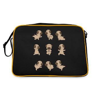 Yoga Pug Meditation Yogi Namaste Gift - Retro Bag - black/gold - Back