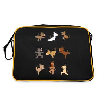 Yoga Horse Meditation Yogi Namaste Gift - Retro Bag - black/gold - Back